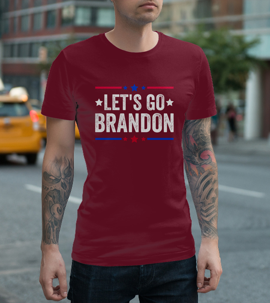 Manny Machado Let's Go Brandon Stars Stripes Red Blue White T-Shirt