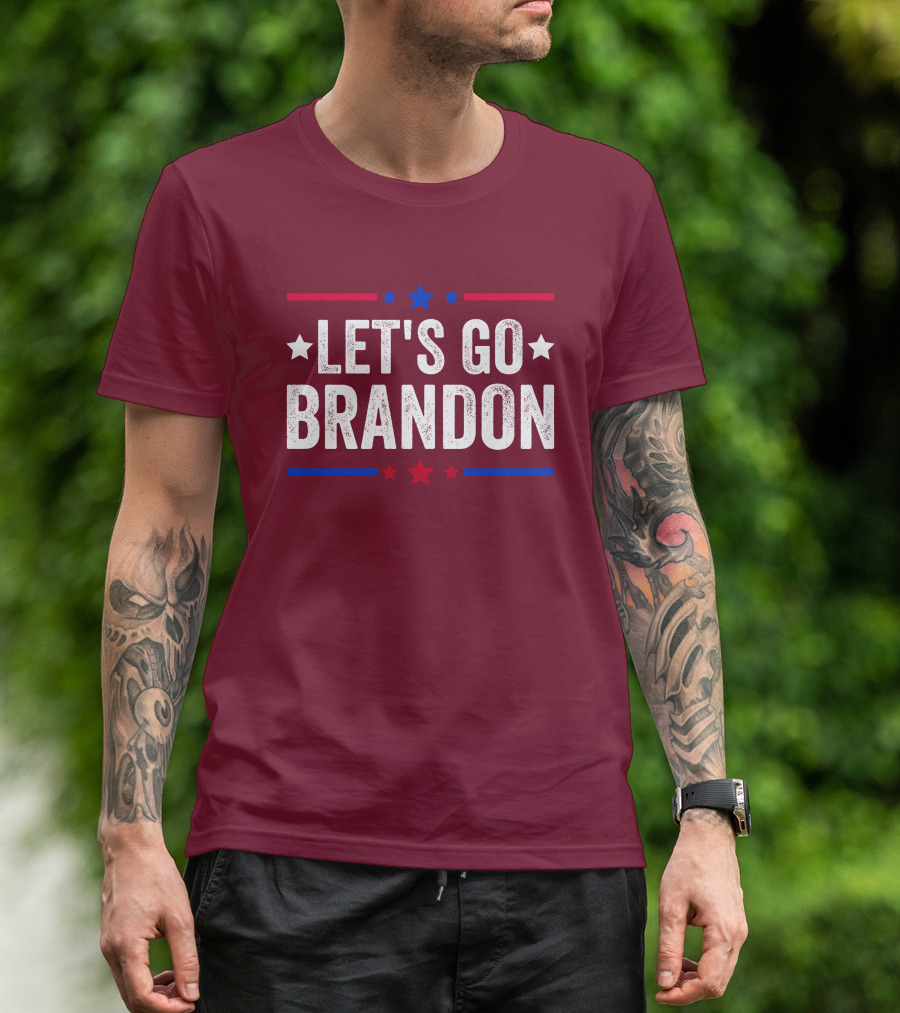 Manny Machado Let's Go Brandon Stars Stripes Red Blue White T-Shirt