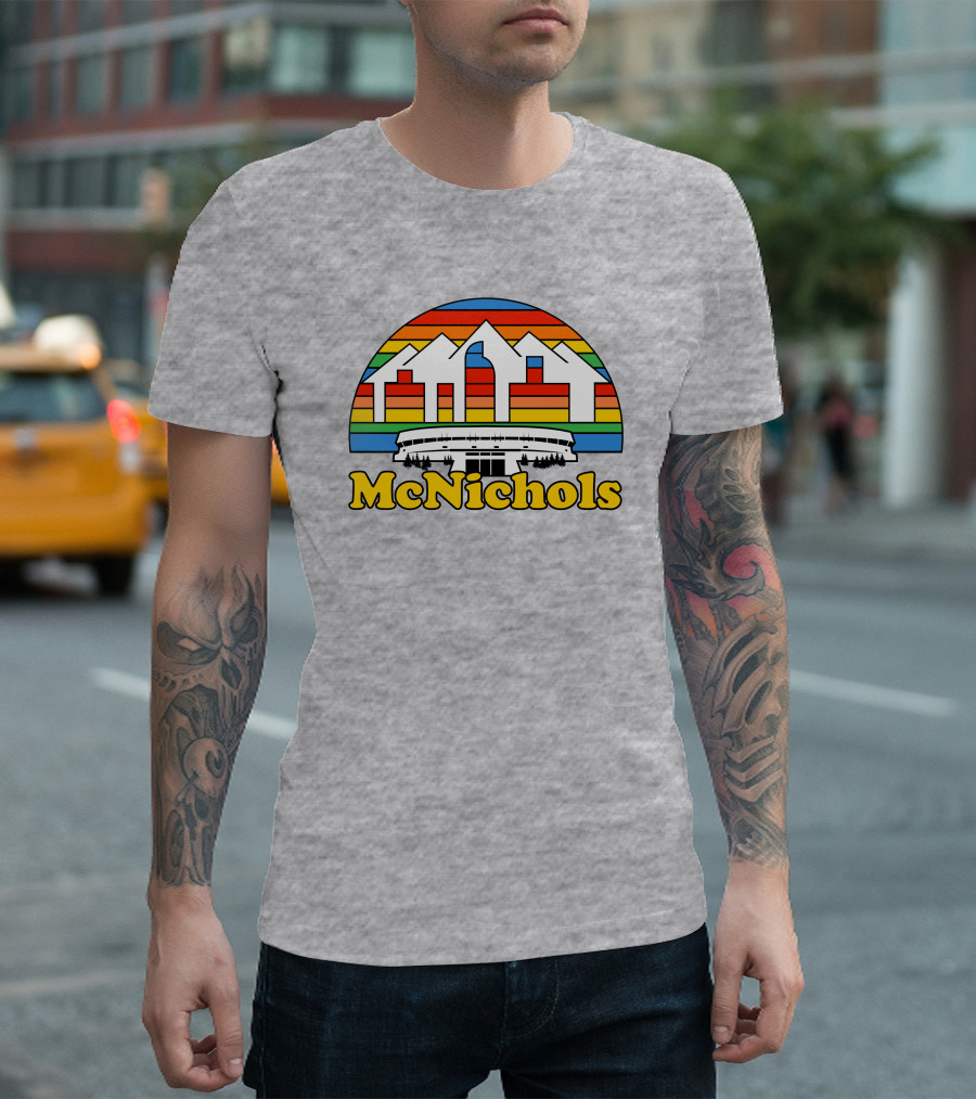 McNichols Sports Arena Retro Mountain Rainbow T-Shirt