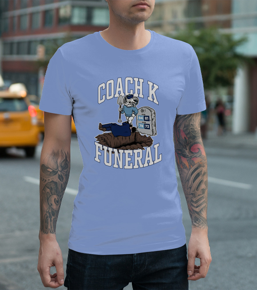 Big Cat Coach K Funeral Tombstone Rivalry Gravesite T-Shirt