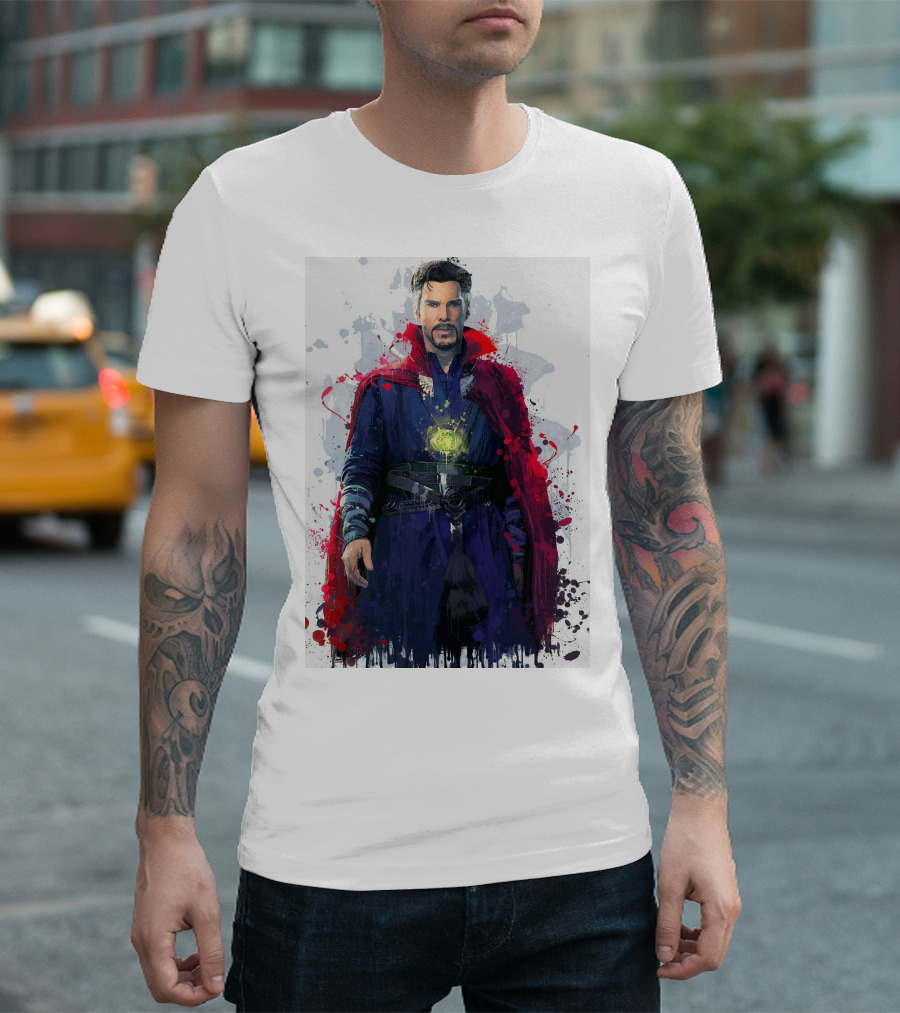 Doctor Strange Spellbinding Red Cloak And Magic Artistry T-Shirt