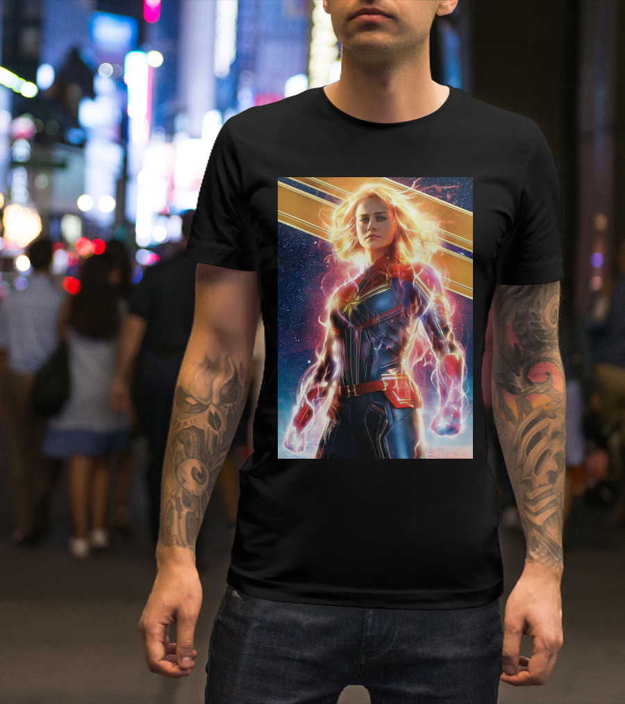 Captain Marvel Shining Heroic Power Cosmic Energy T-Shirt