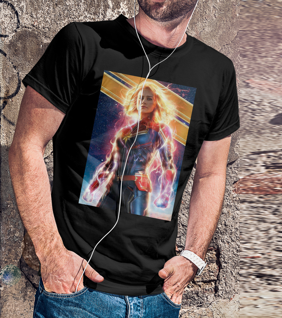 Captain Marvel Shining Heroic Power Cosmic Energy T-Shirt