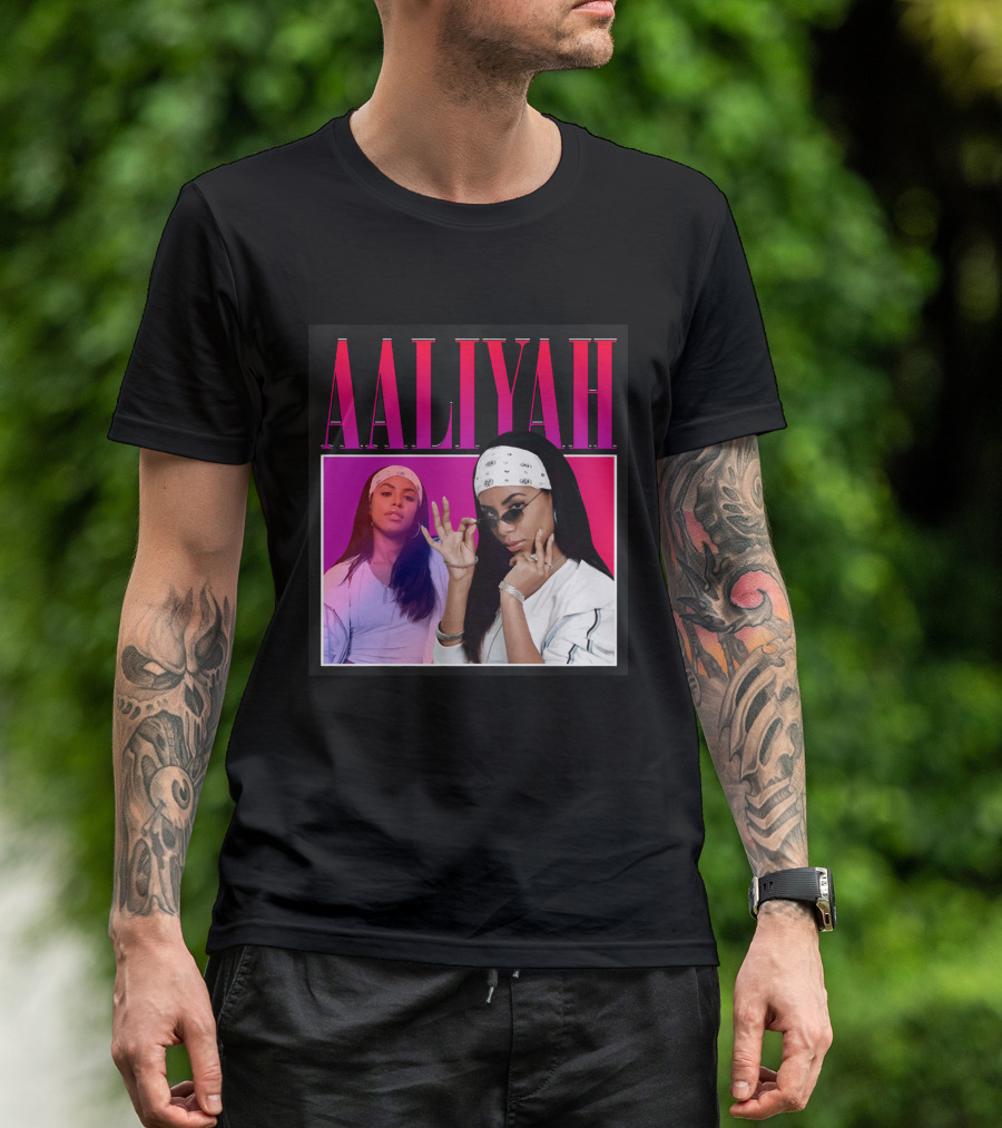 Aaliyah Pink And Red Gradient Bandana T-Shirt