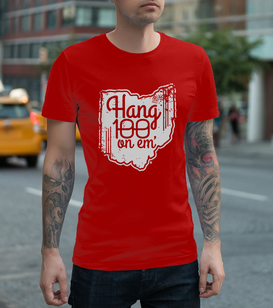 Hang 100 On Em Ohio Outline T-Shirt