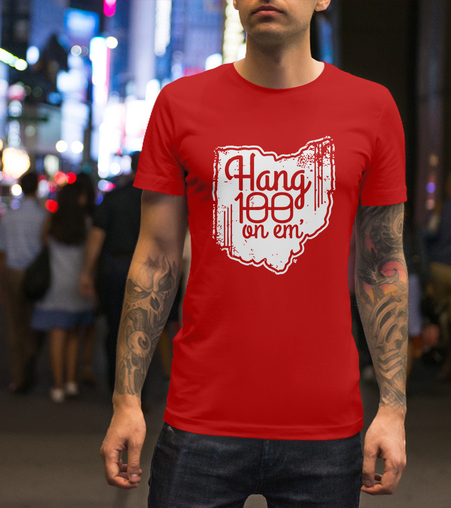 Hang 100 On Em Ohio Outline T-Shirt