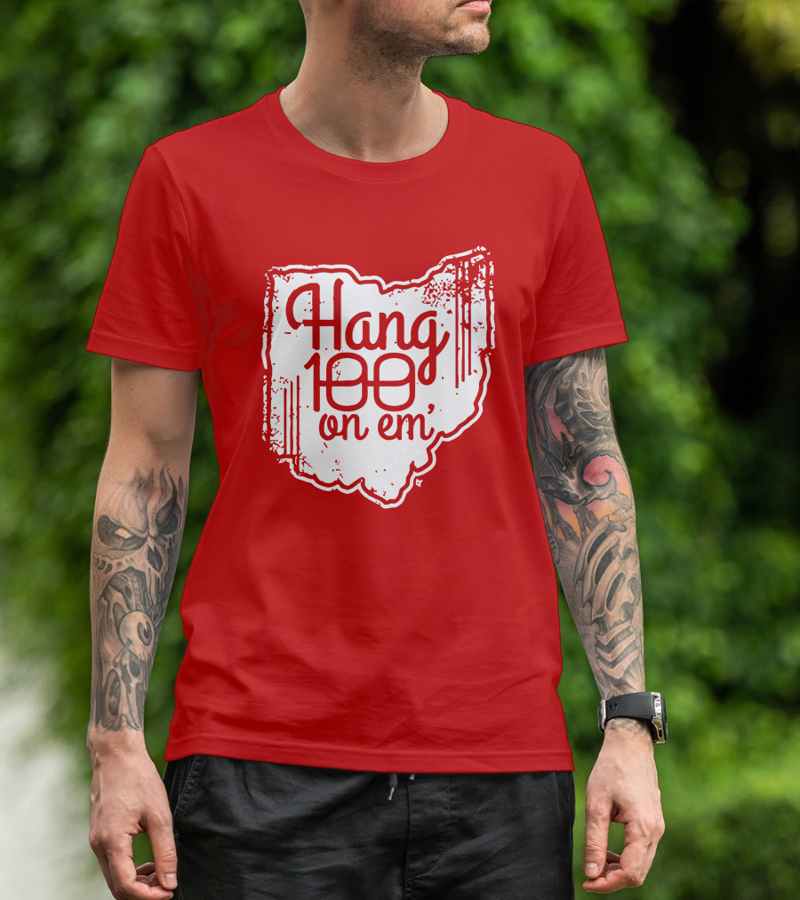Hang 100 On Em Ohio Outline T-Shirt