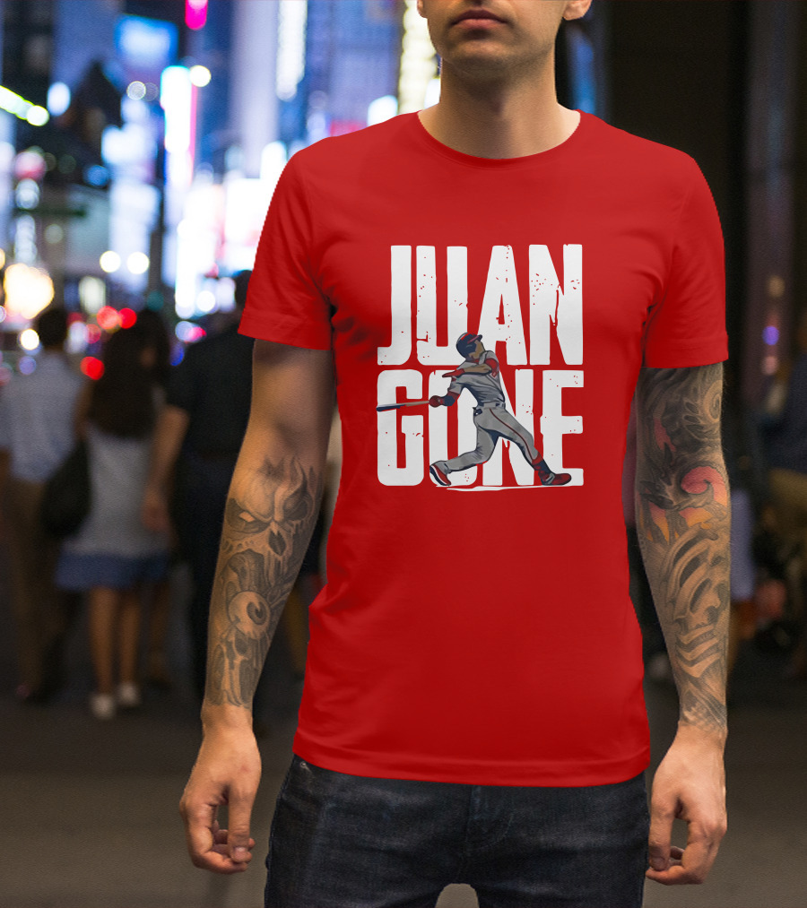 Juan Gone Baseball Player Silhouette Swinging Bat T-Shirt