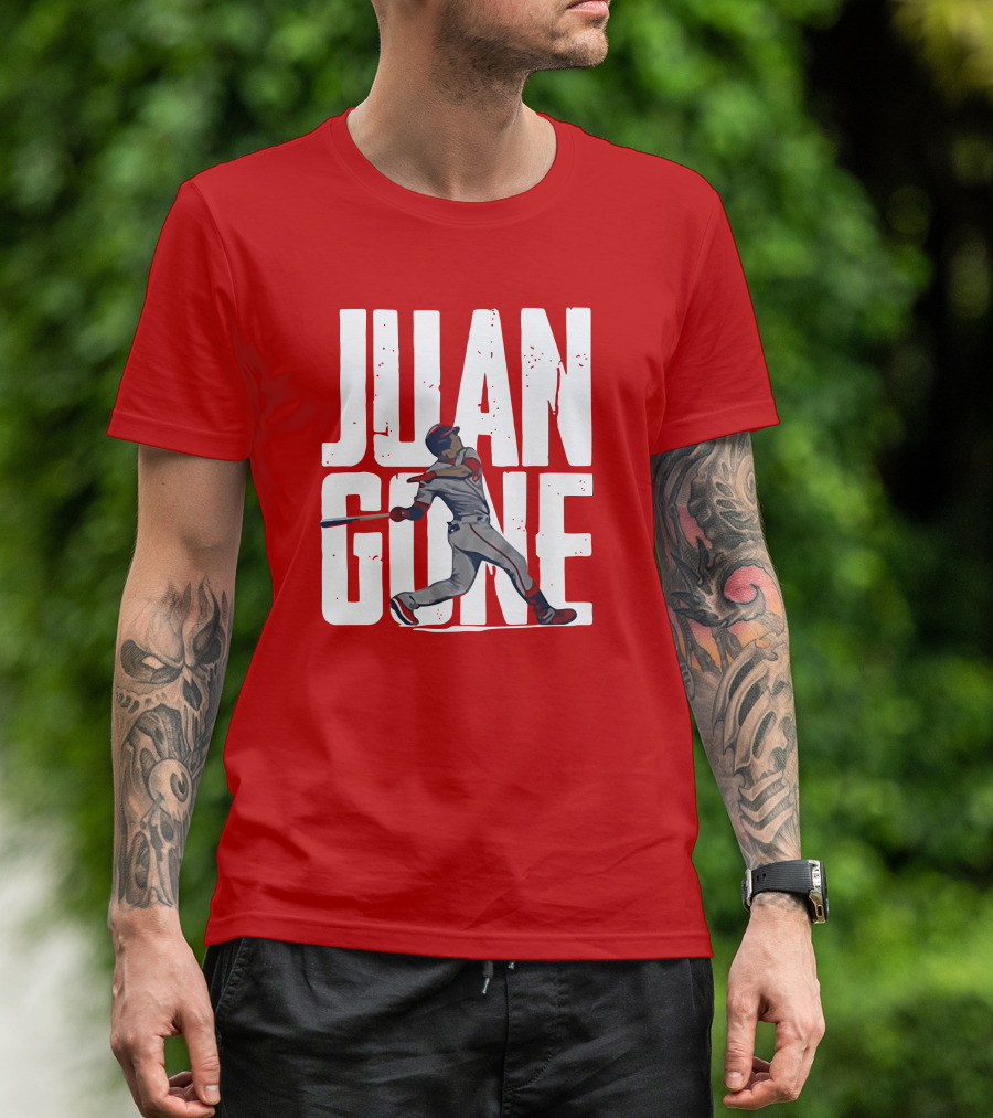 Juan Gone Baseball Player Silhouette Swinging Bat T-Shirt