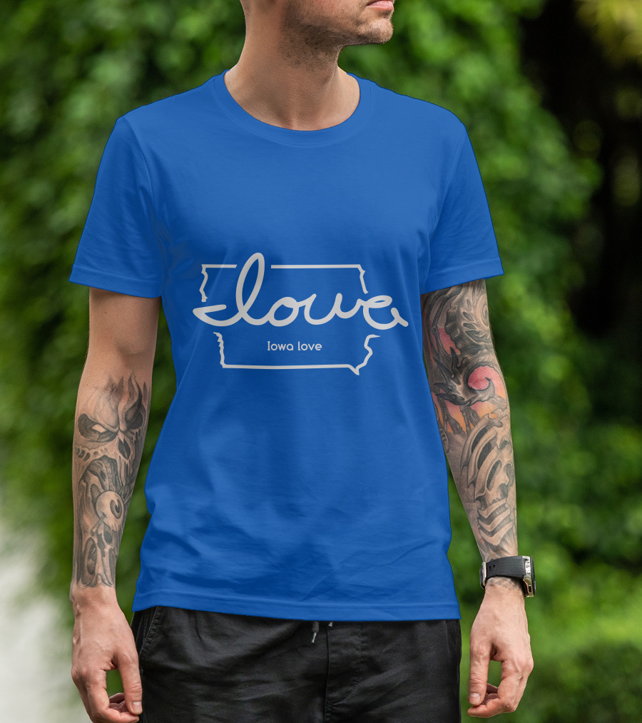 Iowa Love Map Outline T-Shirt