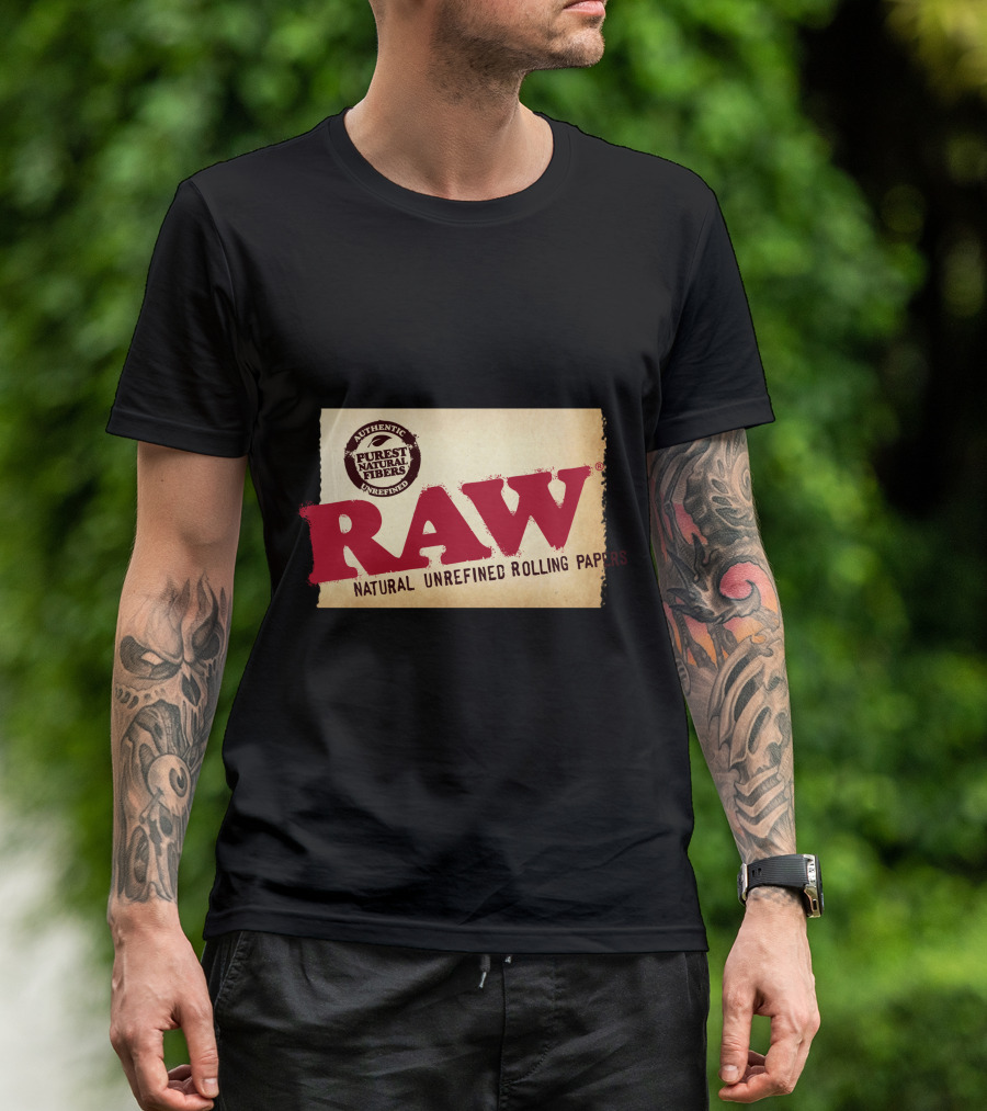RAW Natural Unrefined Rolling Papers Authentic Purest Natural Fibers T-Shirt