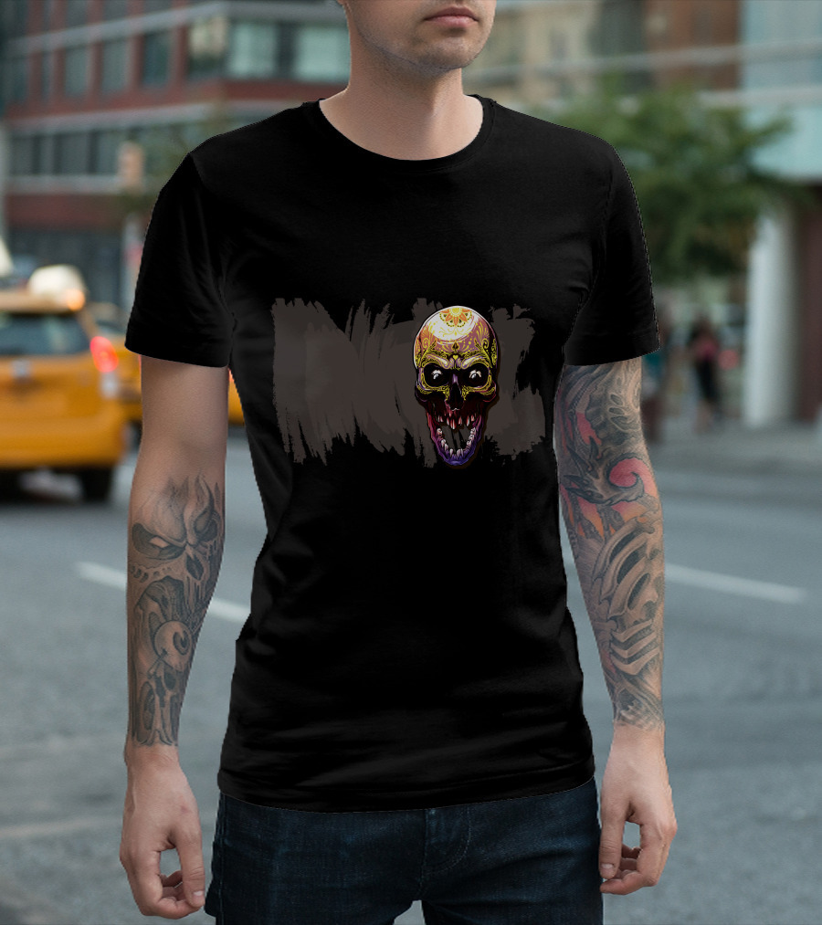 Skull Scary Horror Psychedelic T-Shirt