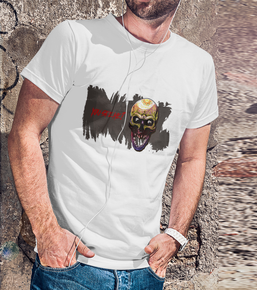 Skull Yellow Scary Horror You See Me T-Shirt