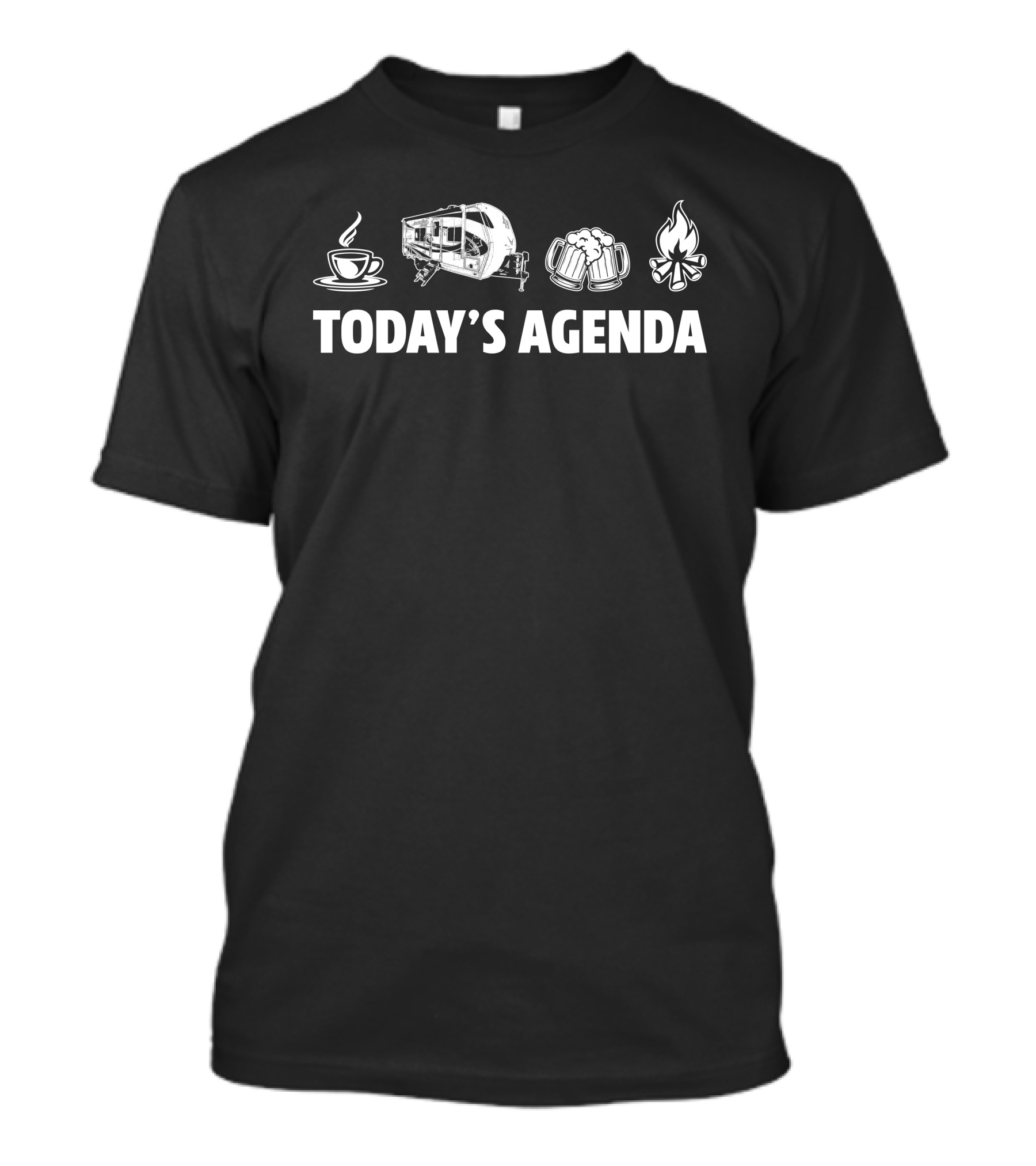 Today's Agenda Northwood Arctic Fox 22G Coffee Camping Beer Campfire T-Shirt
