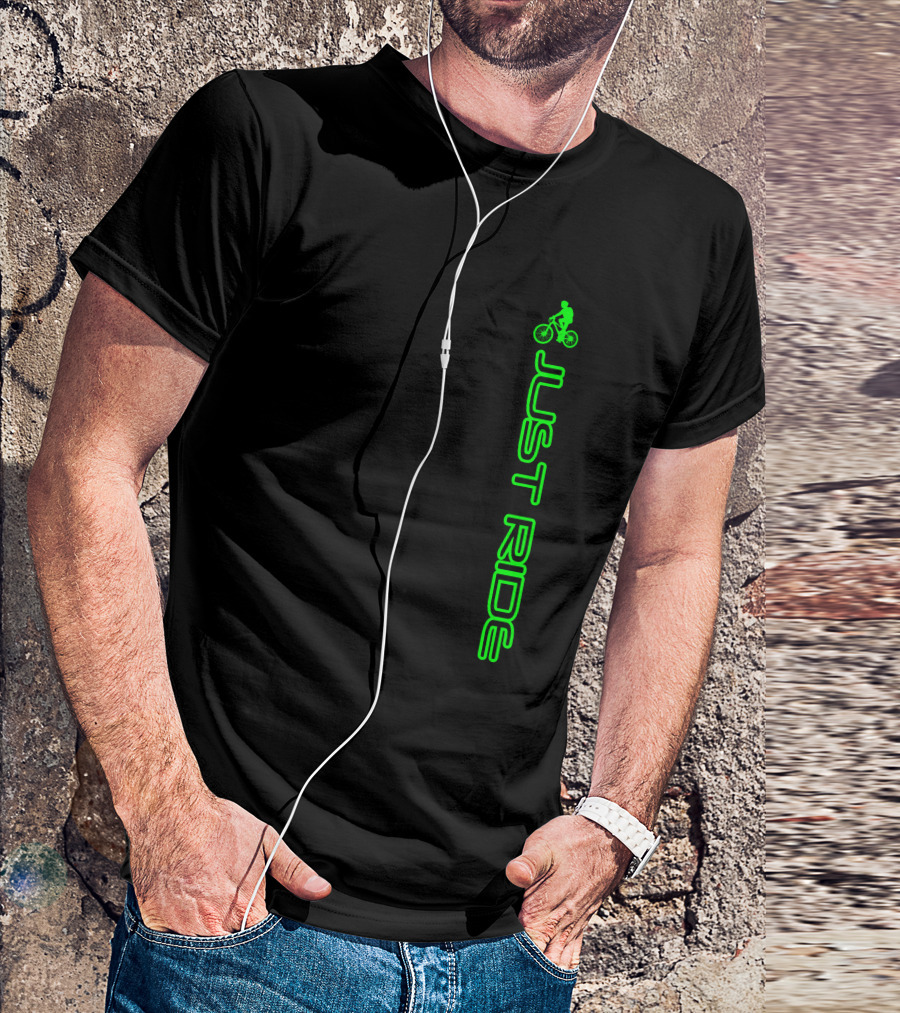 Just Ride Neon Green Bike T-Shirt