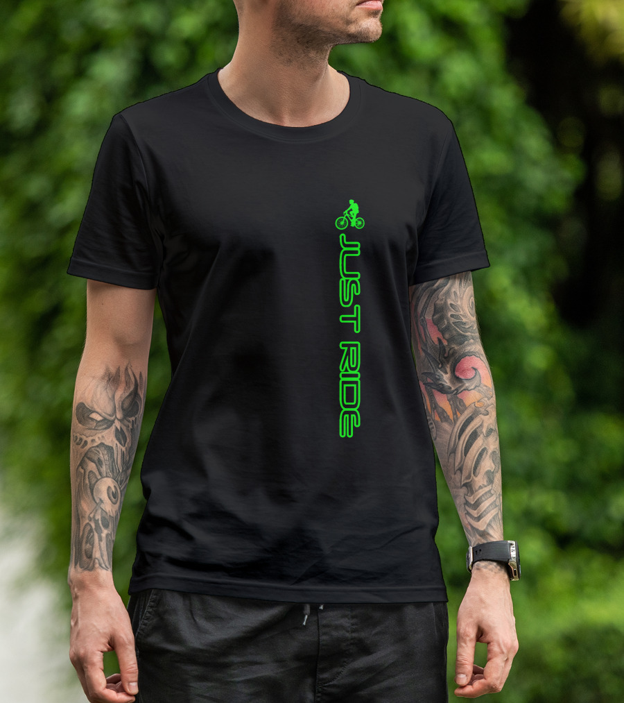 Just Ride Neon Green Bike T-Shirt