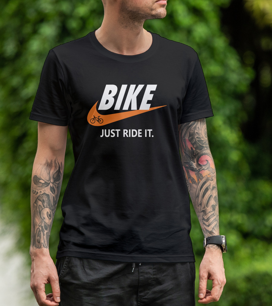 BIKE Just Ride It Swoosh Iconic Cycling T-Shirt