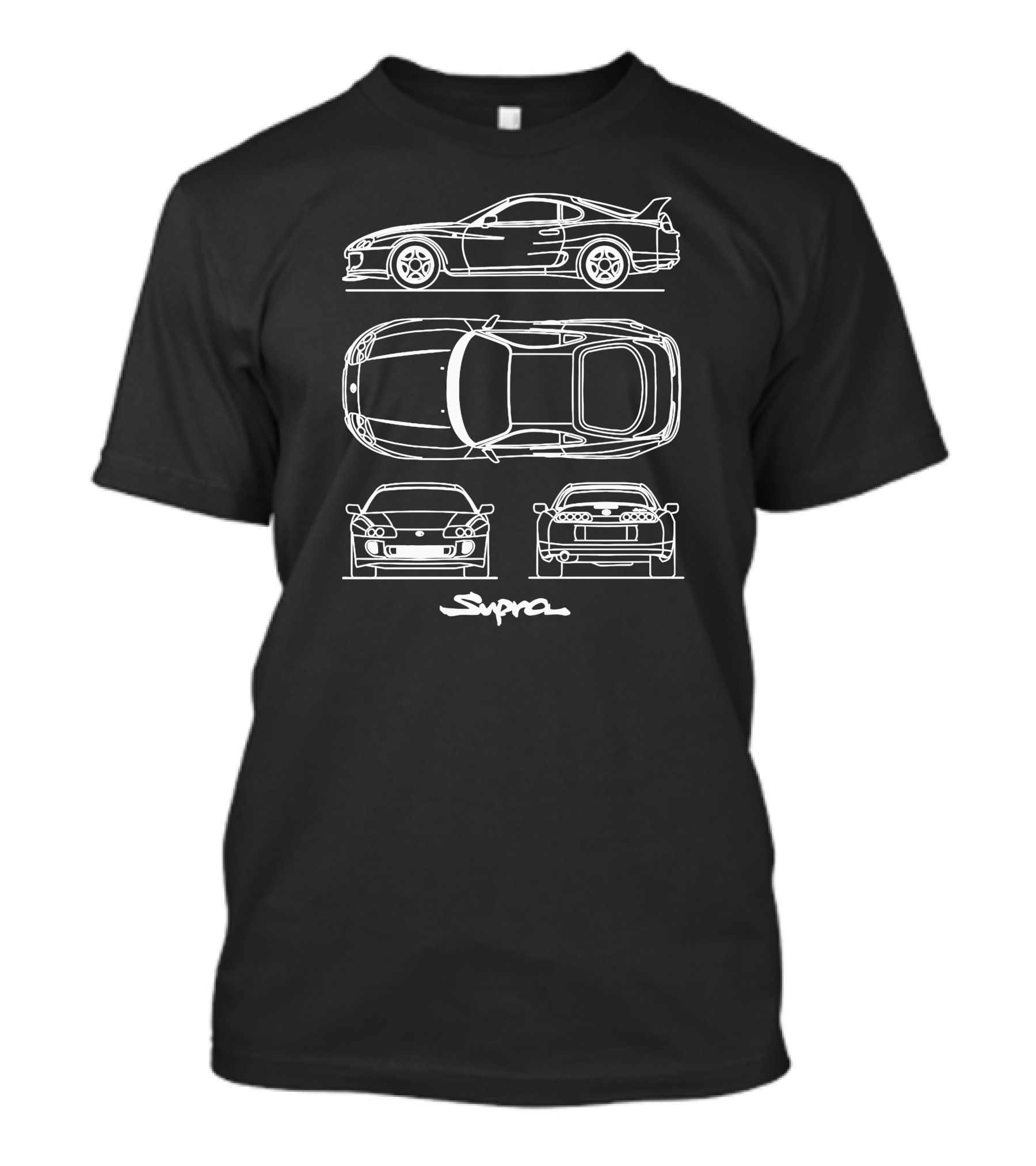 Toyota Supra Line Art Blueprint T-Shirt