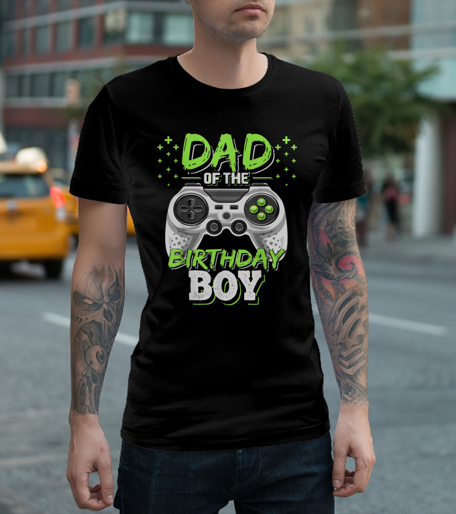 Dad Of The Birthday Boy Video Gamer Party Matching Mens T-Shirt