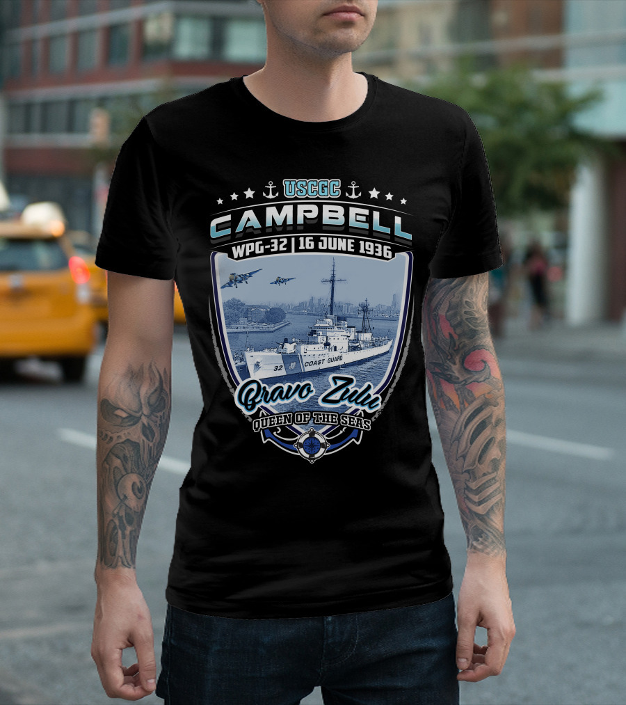 USCGC Campbell WPG-32 16 June 1936 Bravo Zulu Queen Of The Seas T-Shirt