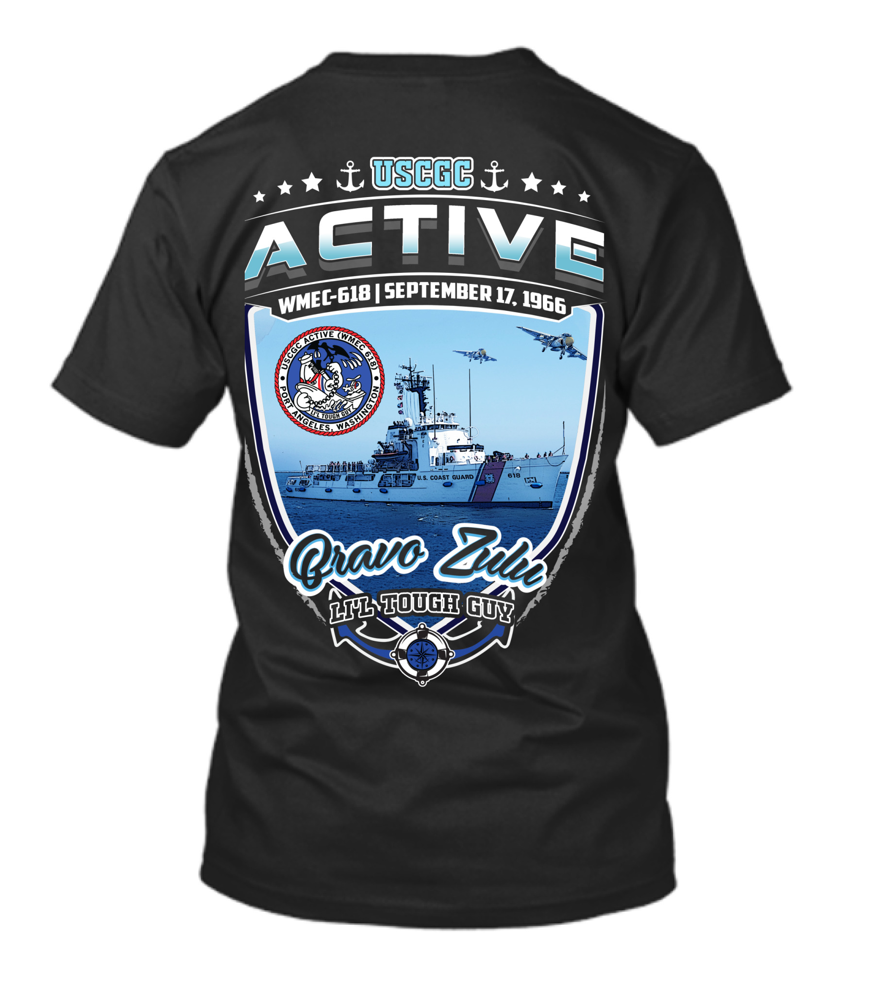 Uscgc Active Wmec-618 Bravo Zulu September 17 1966 Ltl Tough Guy T-Shirt