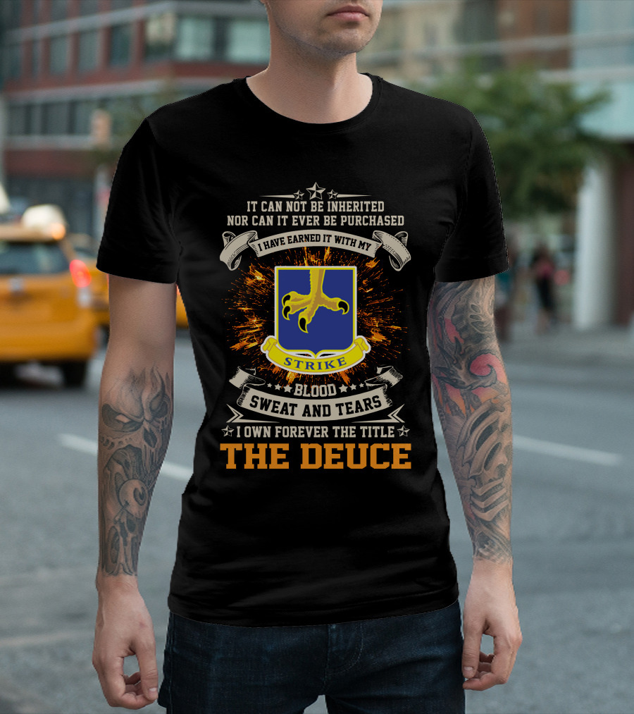 502nd Infantry Regiment Blood Sweat and Tears The Deuce Strike T-Shirt
