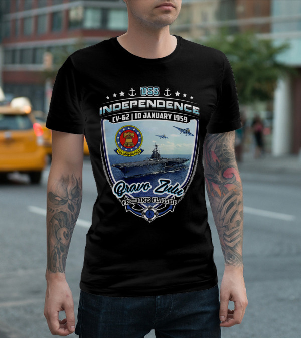 Uss Independence Cv-62 Bravo Zulu Freedom's Flagship 10 January 1959 T-Shirt