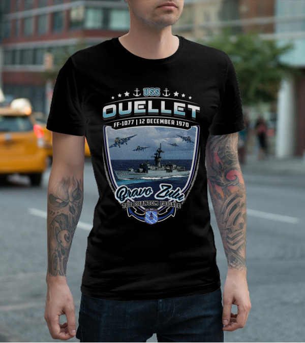 Uss Ouellet Ff-1077 Bravo Zulu The Phantom Frigate 12 December 1970 T-Shirt