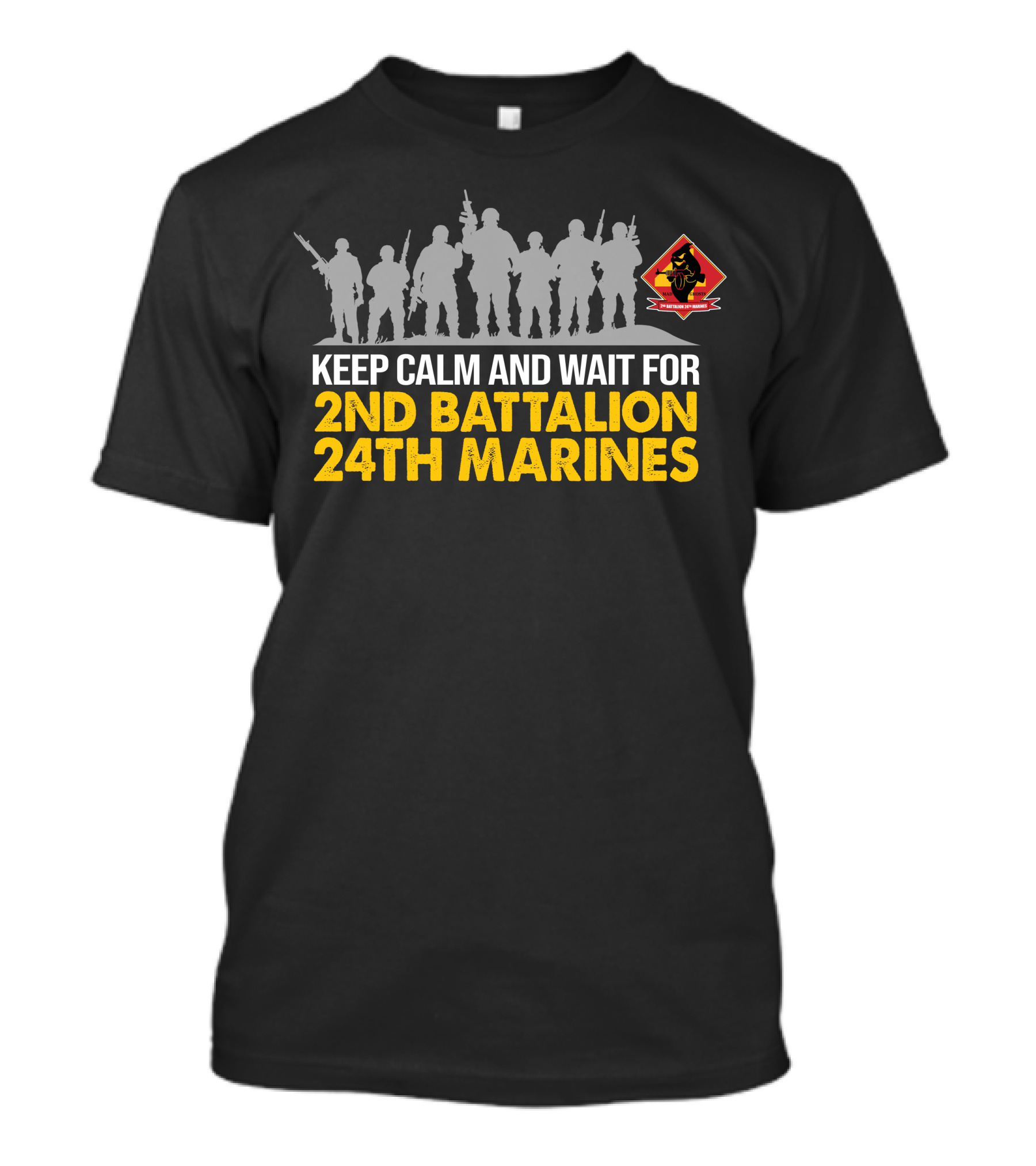 Keep Calm And Wait For 2Nd Battalion 24Th Marines Silhouette With Marines T-Shirt