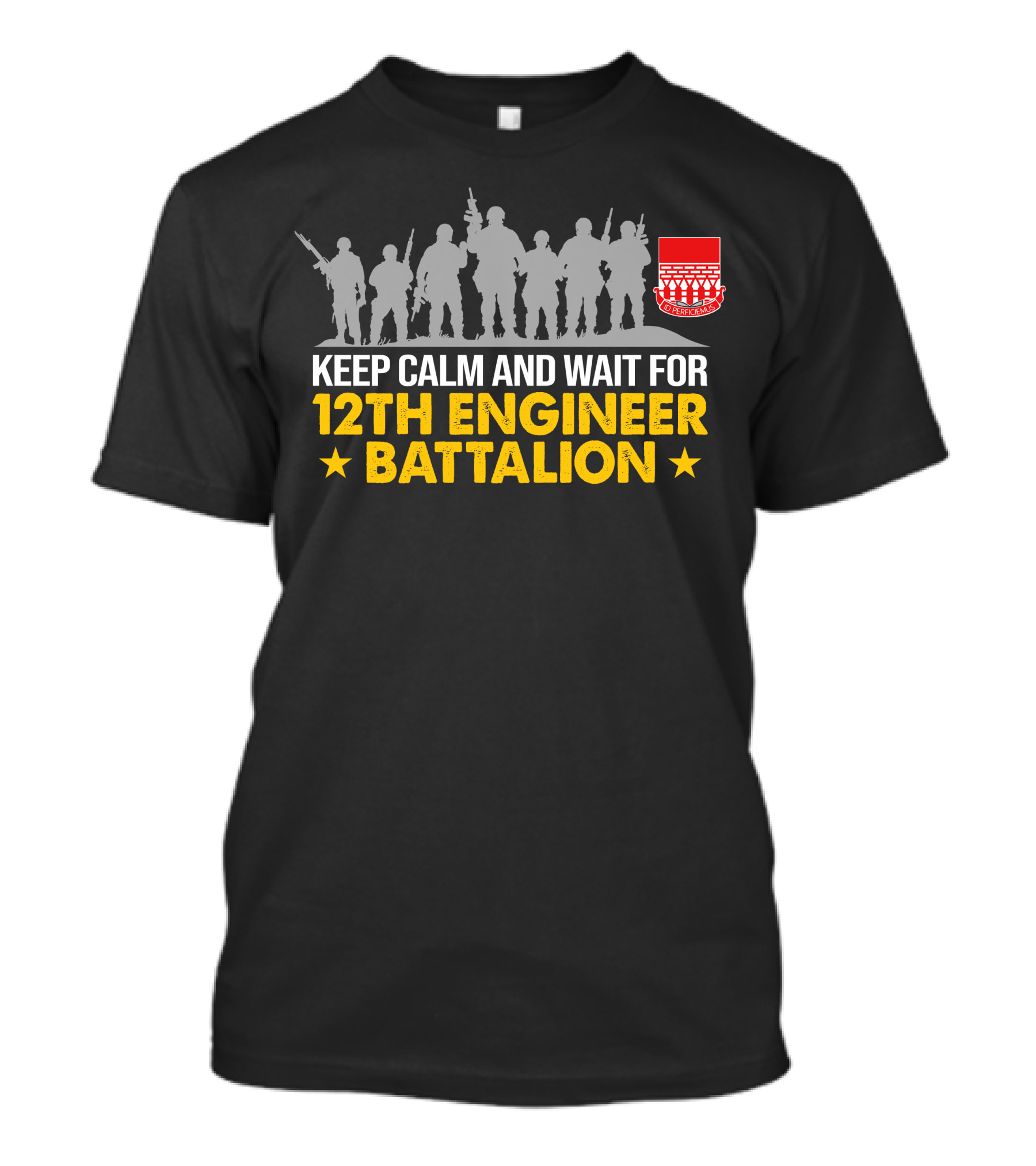 Keep Calm And Wait For 12Th Engineer Battalion Stars Silhouettes T-Shirt