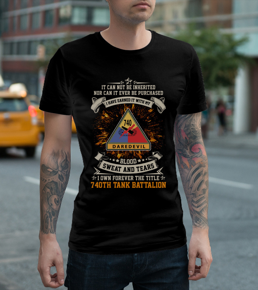 Blood Sweat And Tears Daredevil 740th Tank Battalion T-Shirt