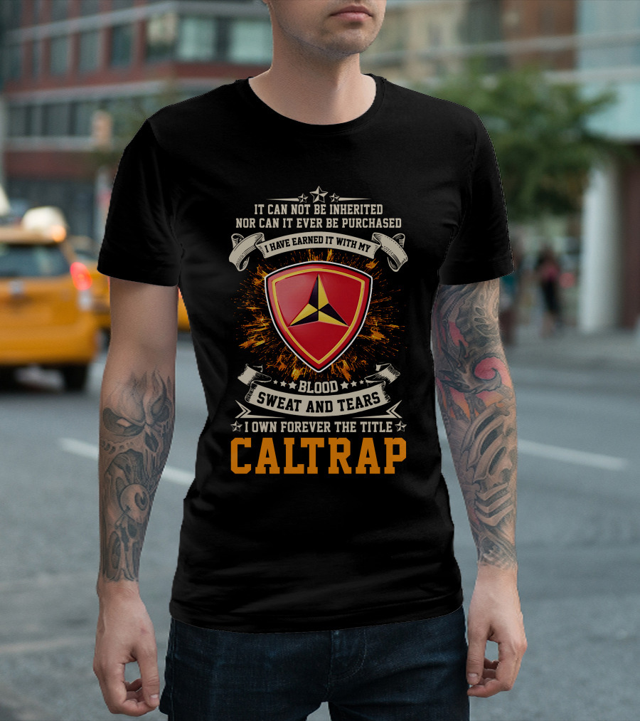 3rd Marine Division Blood Sweat And Tears Caltrap T-Shirt