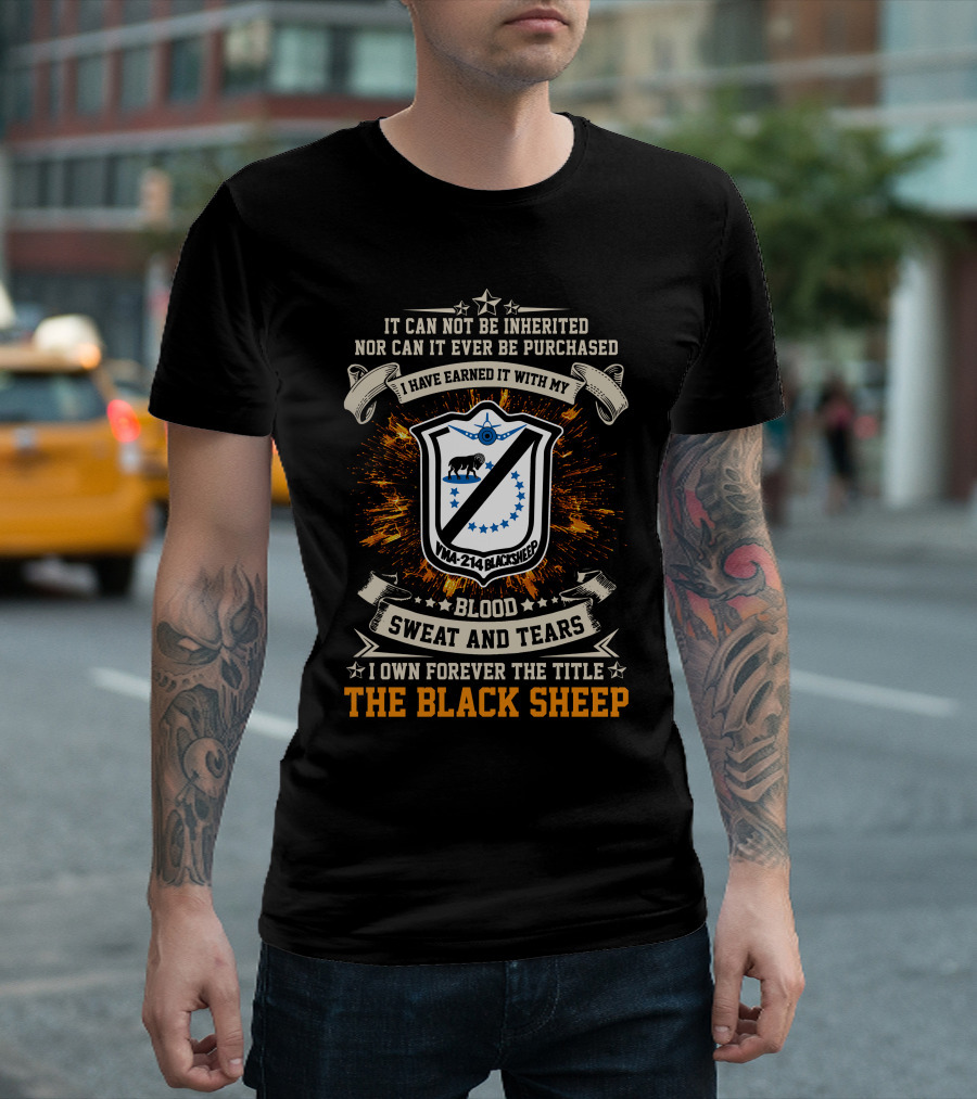 VMA-214 Blacksheep Blood Sweat And Tears The Black Sheep T-Shirt