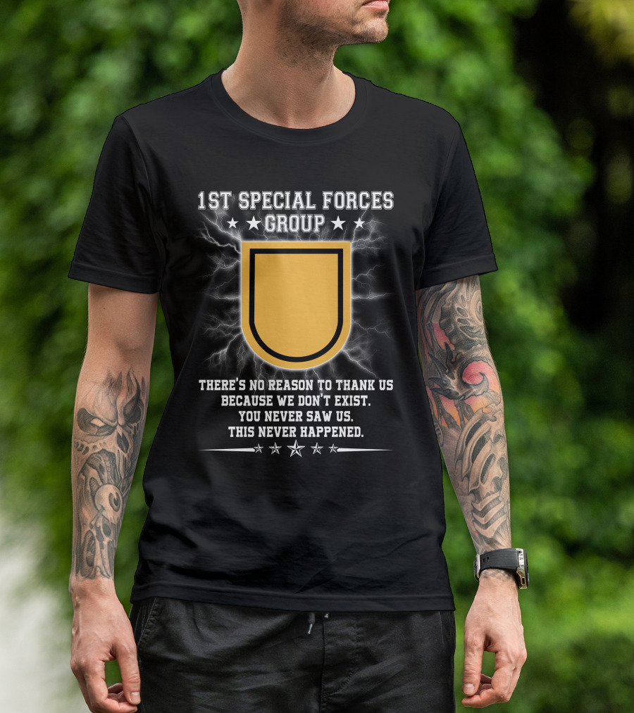 1st Special Forces Group Exclusive Emblem And Motto T-Shirt
