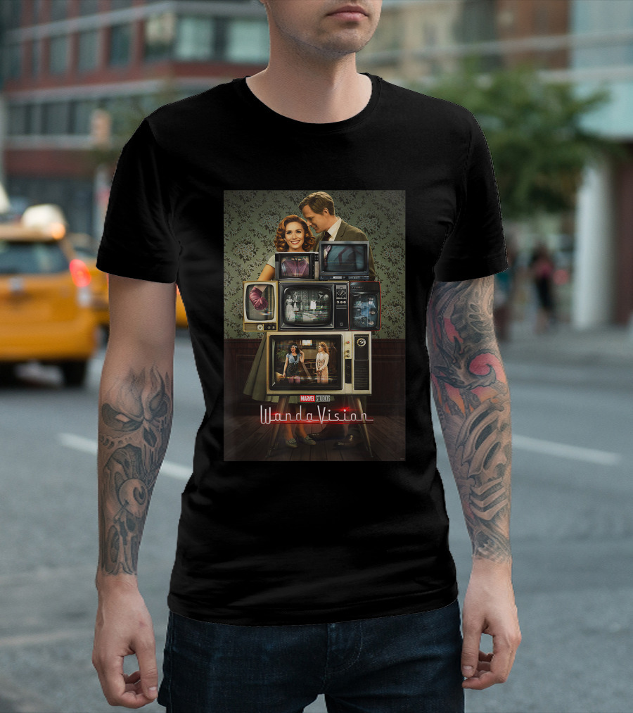 Marvel Studios WandaVision WandaVision Through The Years Retro TV Collage T-Shirt