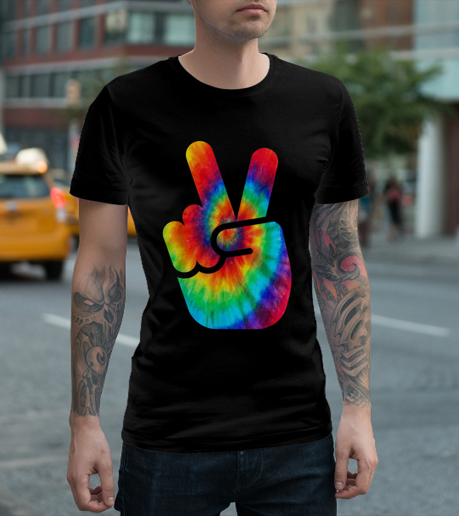 Peace Sign Rainbow Tie Dye Vibe T-Shirt