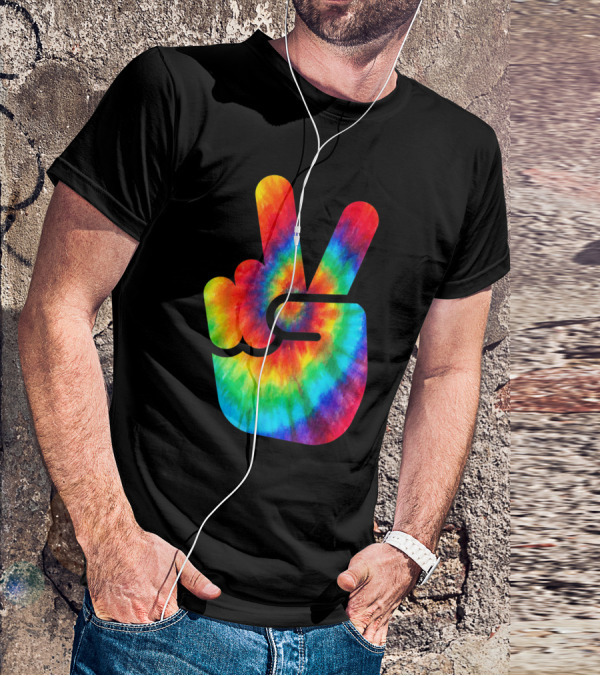 Peace Sign Rainbow Tie Dye Vibe T-Shirt
