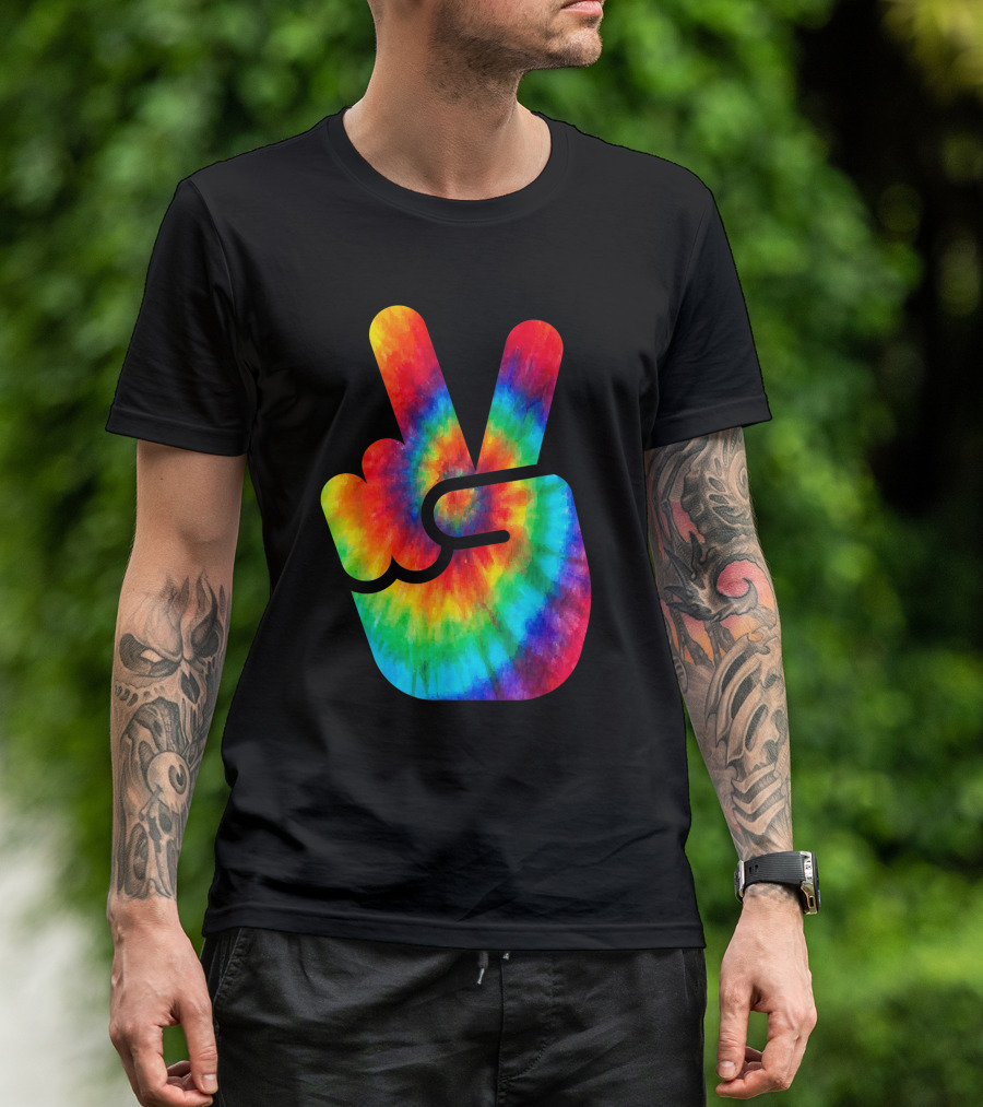 Peace Sign Rainbow Tie Dye Vibe T-Shirt