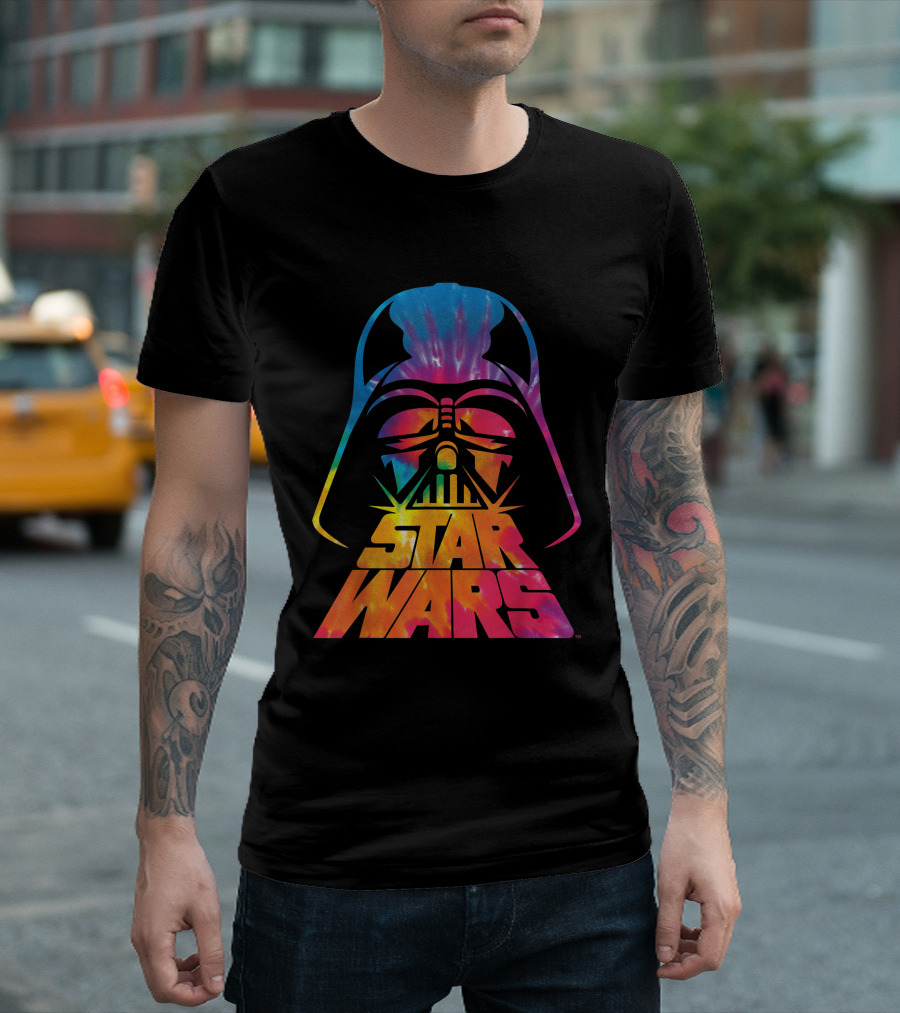 Star Wars Tie Dye Darth Vader Helmet T-Shirt