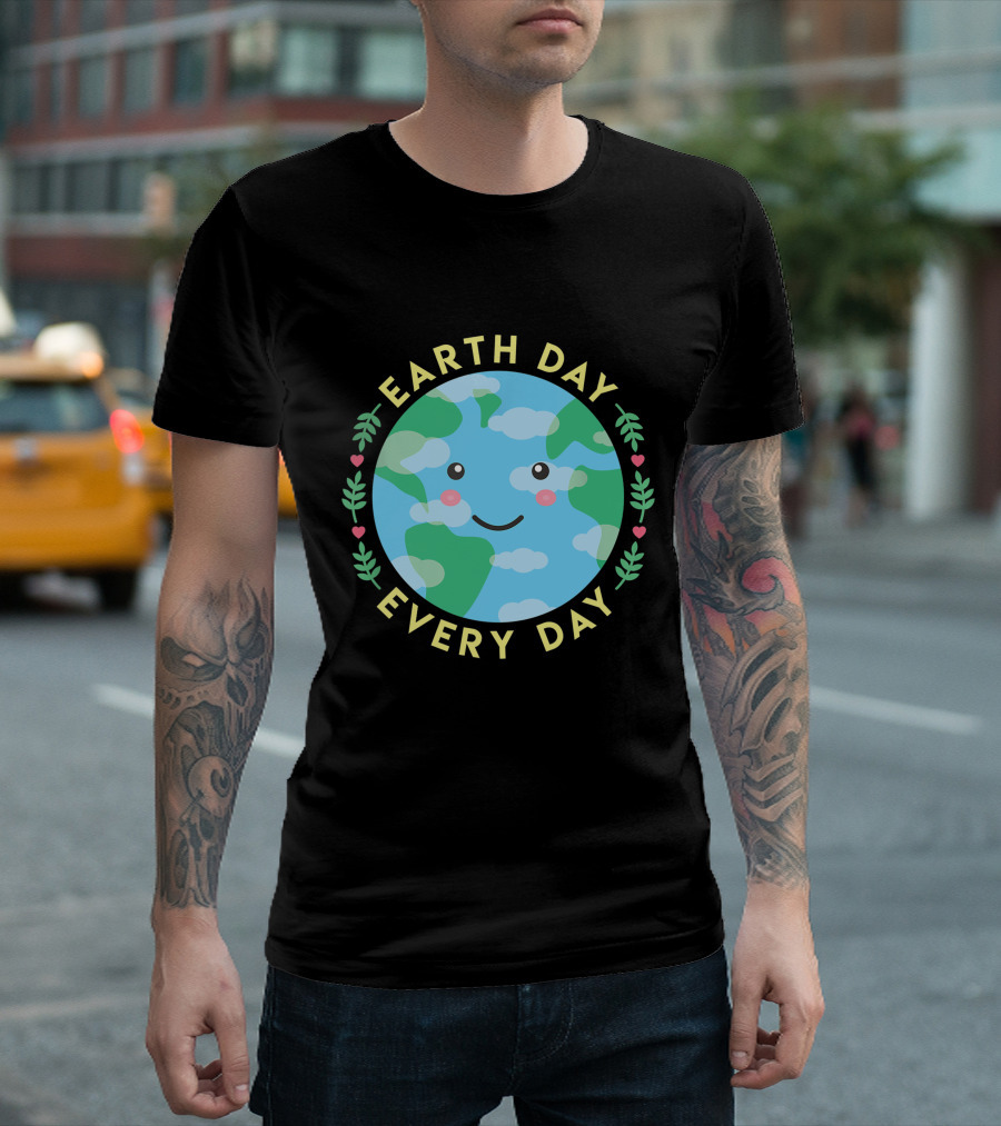 Earth Day Every Day Cute Kawaii Planet Love the Environment T-Shirt
