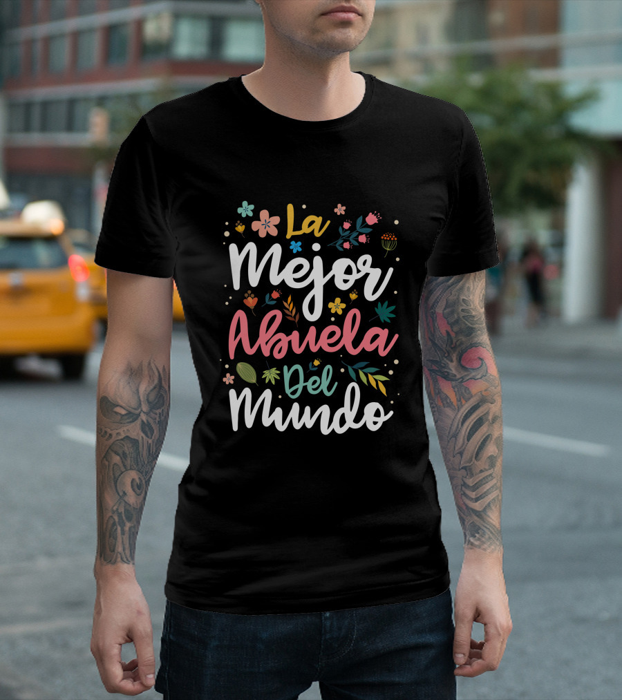 La Mejor Abuela del Mundo Hispanic Grandma Floral T-Shirt