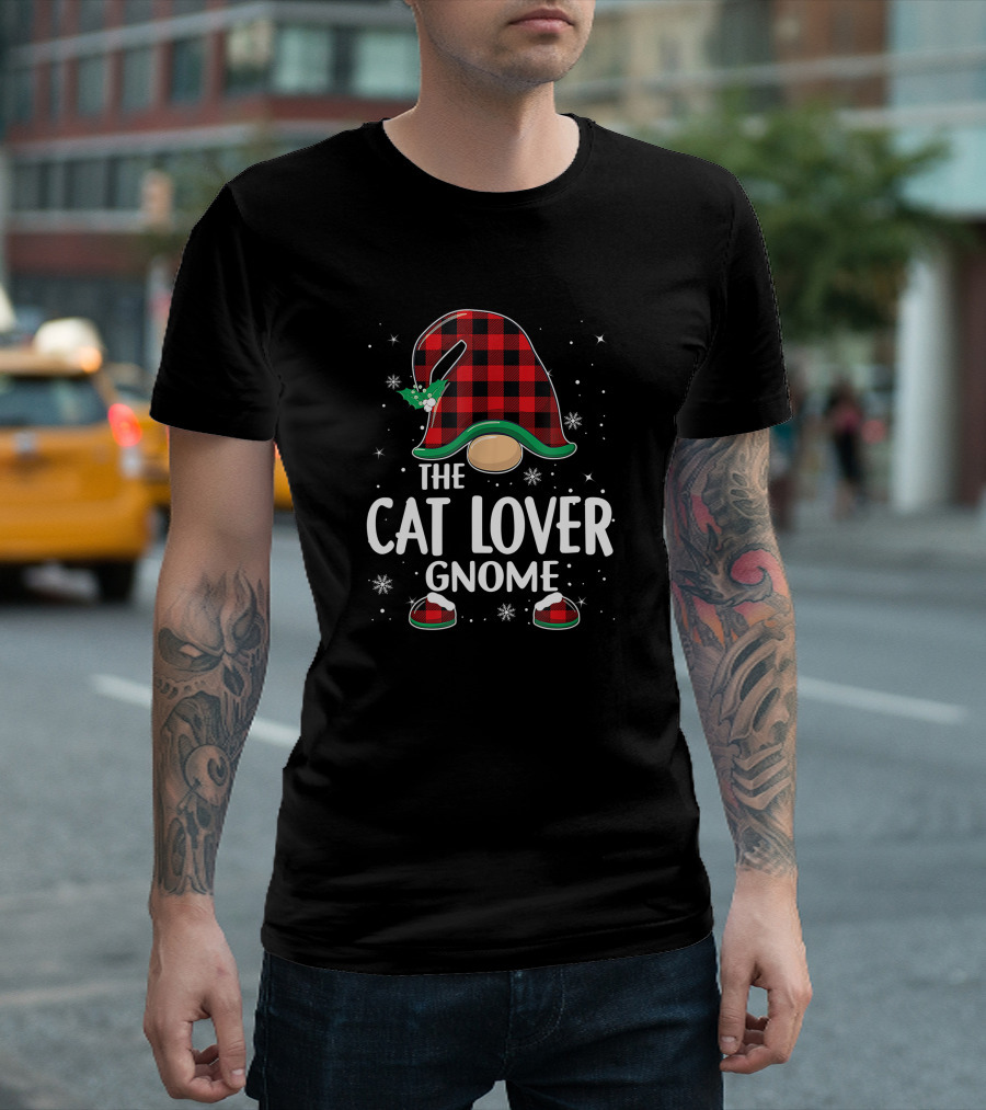 The Cat Lover Gnome Christmas Matching Family Group Party T-Shirt