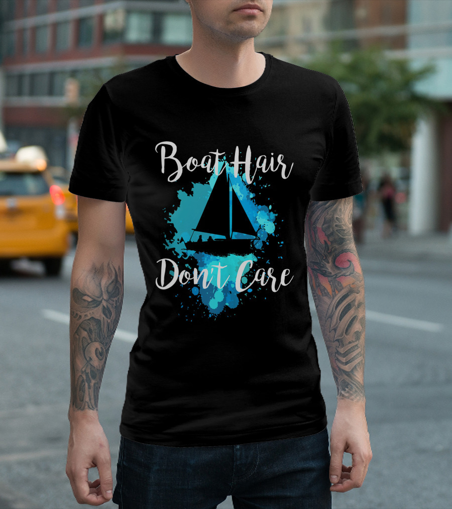 Boat Hair Don't Care Sailboat Funny Beach Ocean Lover Women's T-Shirt