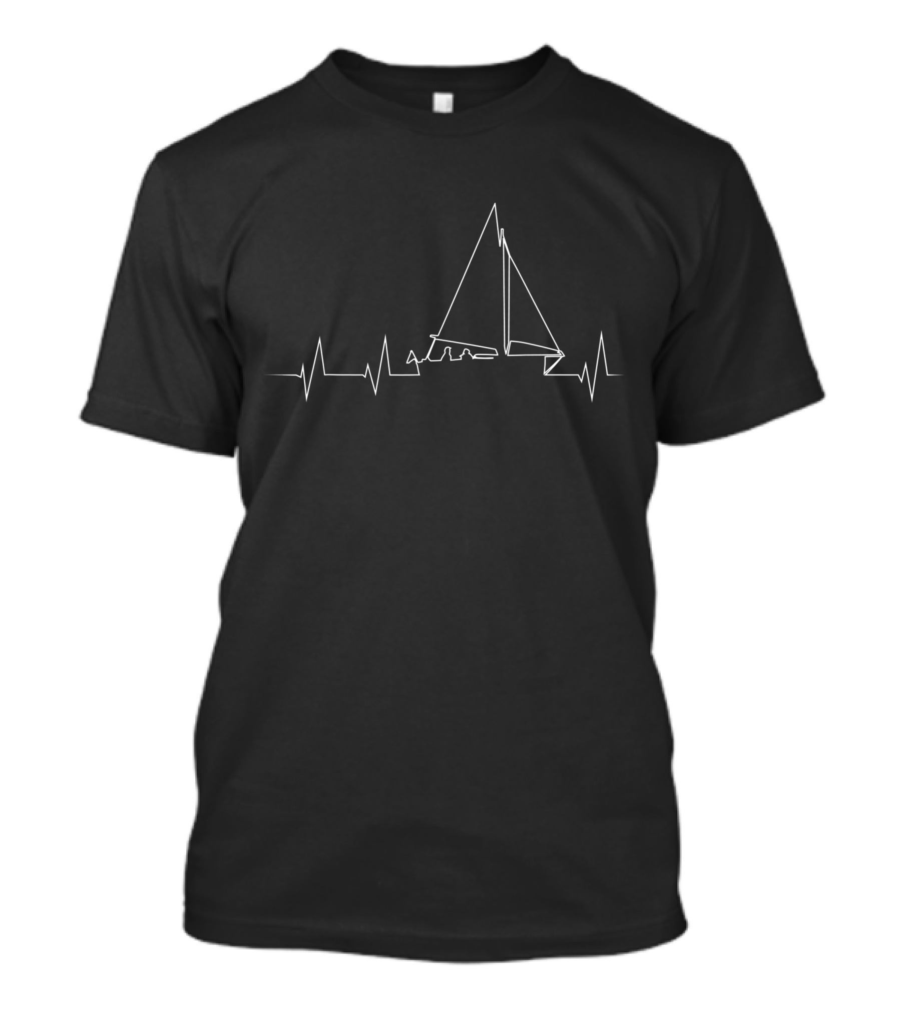 Funny Cute Sailboat Heartbeat Love To Sail T-Shirt