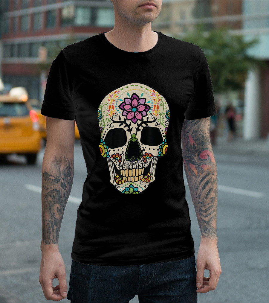 Sugar Skull Dia De Muertos Halloween Costume Day Dead T-Shirt