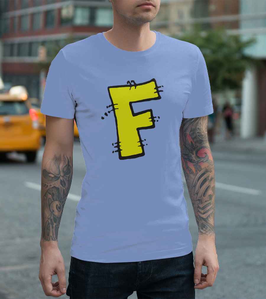 Forbush Man Large Yellow F Comic T-Shirt