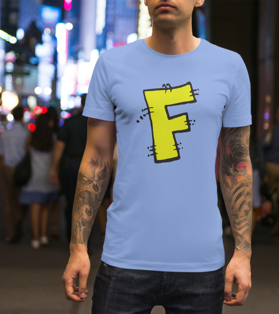 Forbush Man Large Yellow F Comic T-Shirt