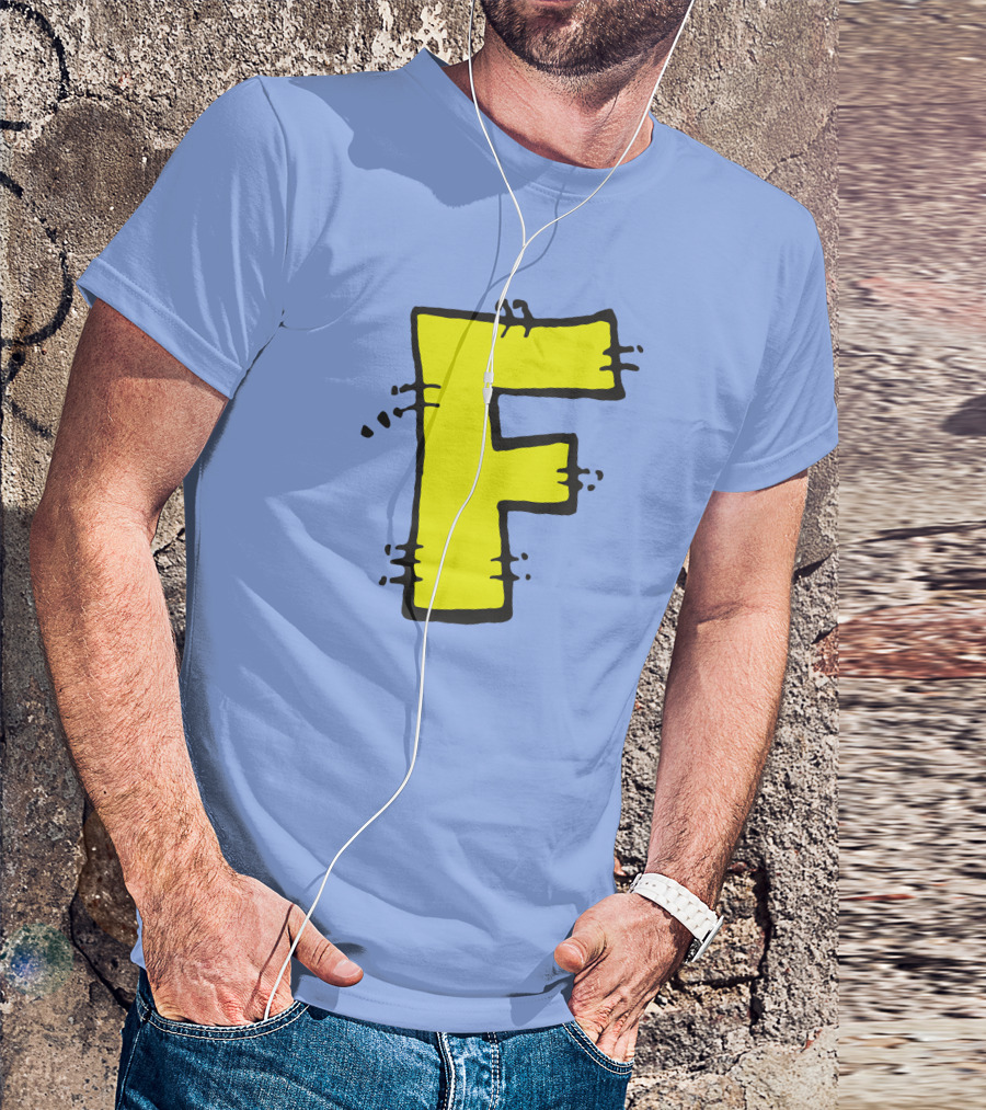 Forbush Man Large Yellow F Comic T-Shirt
