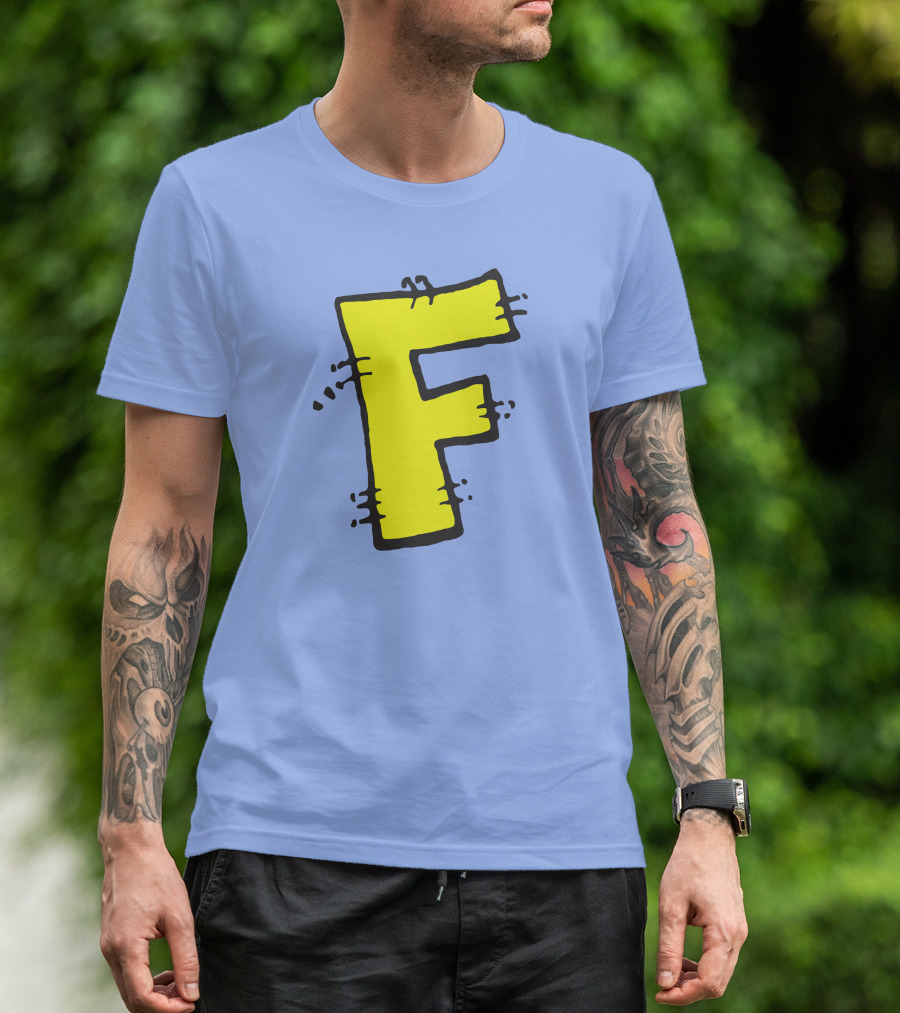 Forbush Man Large Yellow F Comic T-Shirt