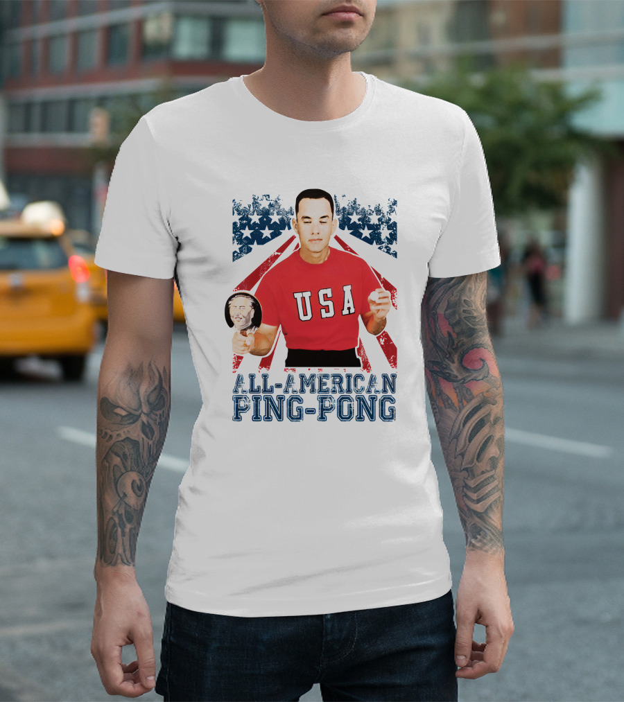 USA All-American Ping Pong Forrest Gump T-Shirt